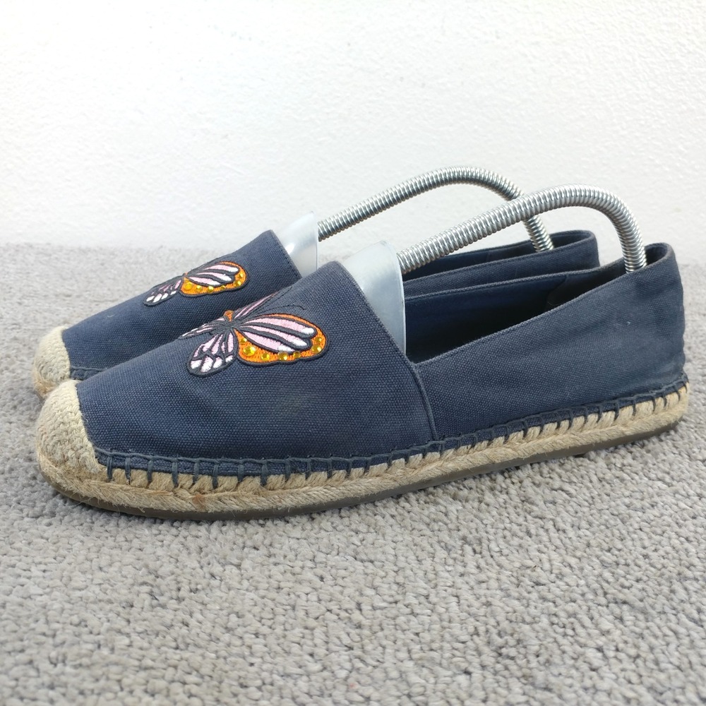 Kate Spade Aflutter Butterfly Embroidery Espadrille Flat Loafer Blue Womens 10